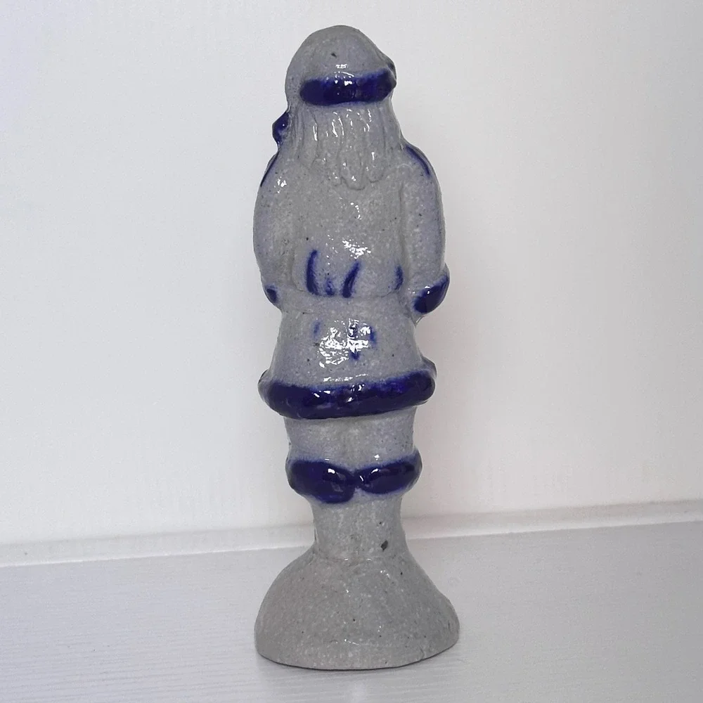 Vintage Salmon Falls Stoneware 1993 Santa Claus Blue Grey Belsnickle Salt Glaze